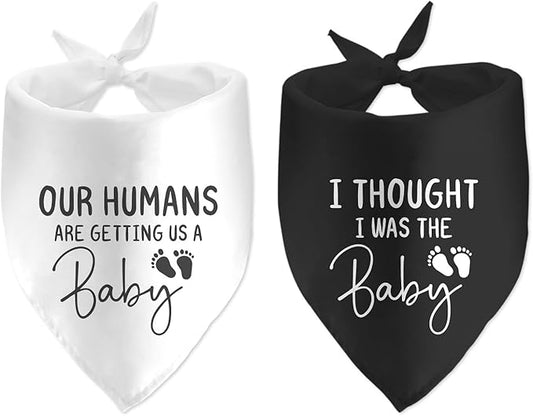 2 Pack Our Humans are Getting Us a Baby Dog Bandanas Pregnancy Announcement Bandana for Dogs Pet Accessories Lovers Reveal Ideas