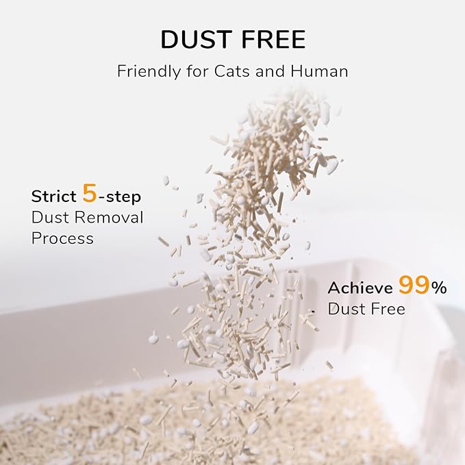 FUKUMARU Tofu Cat Litter, 5.4 kg, Quick Clumping Cat Litter with Super Absorbent Material, Instantly Absorbent, Dust-Free, Low Trace Formation, Rinses in The Toilet, Odour Control