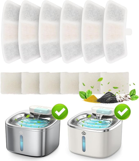 6pcs Replacement Filters for PW04 3.5L Wireless Cat Water Fountain （Only for oneisall Fountain B0DNJT76WJ, B0DMF2LH3Y and B0DSJ9F3M2