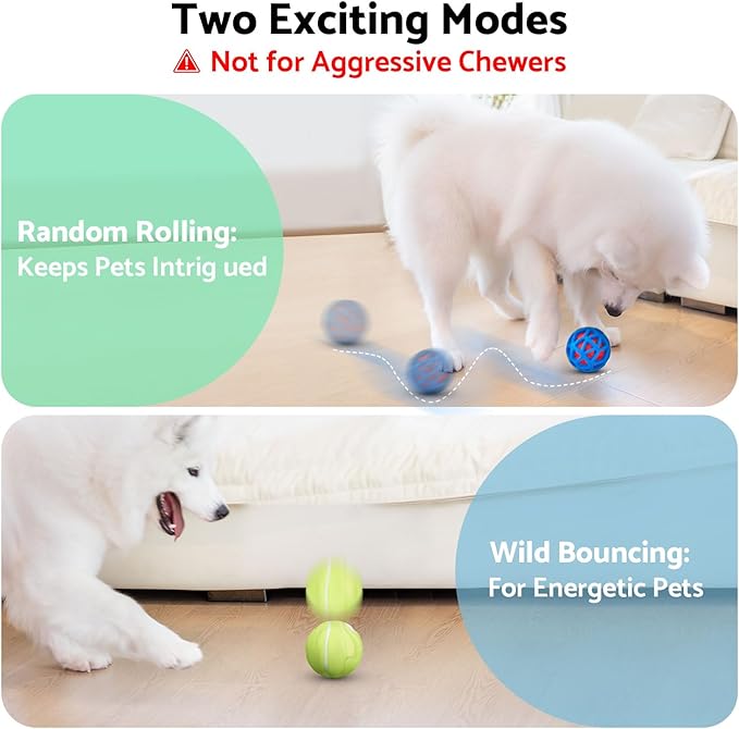 seagi Interactive Dog Toys – Durable Automatic Bouncing & Vibrating Interactive Dog Ball for Smart Play, Motion-Activated Moving Dog Toy for Small/Medium/Large Dogs,USB Rechargeable (Blue)