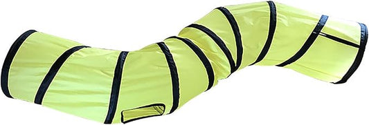 Cat Tunnel for Indoor Cats Interactive, Rabbit Tunnel Toys, Pet Toys Play Tunnels for Cats Kittens Rabbits Puppies Crinkle Pop Up Yellow 47" Shape S