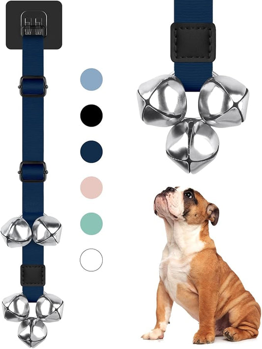 Dog Bells to Go Outside Dog Door Bell Premium Quality Buckle Adjustable Dog Bell Dog Attached to doorknob or Anywhere Near The Door, Length and Height Adjustable