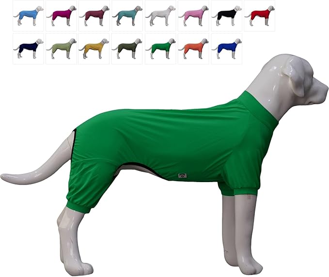 LoveLongLong Dog Jumpsuit with UV Protection and Quick-Dry Fabric for Spring Summer Pet Pajamas Leaf Green L
