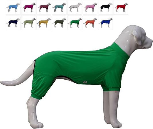 LoveLongLong Dog Jumpsuit with UV Protection and Quick-Dry Fabric for Spring Summer Pet Pajamas Leaf Green L