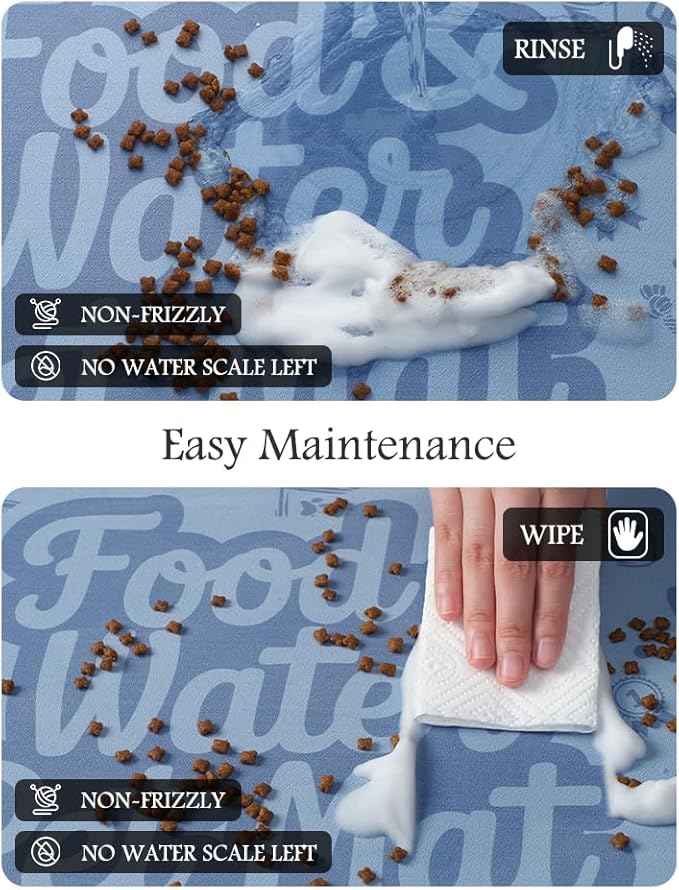 Pet Feeding Mat-Absorbent Dog Mat for Food and Water Bowl-No Stains Quick Dry Water Dispenser Mat-Dog Accessories Pet Supplies-Bowl for Messy Drinkers（Words,23"x34"