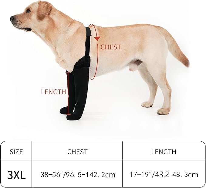 yreoner Dog Recovery Socks - Waterproof Non-Slip Boots for Wound Protection & Anti-Licking, Post-Surgery Care and Skin Condition Protection (Black, 3XL)