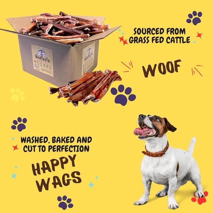 Woofley's - Esophagus Stick (50 Count)- Gullet Sticks for Dogs - Safe Jerky Dog Chews -Easily Digestible Dog Jerky Bully Sticks