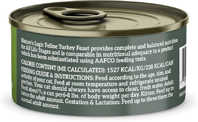 Nature's Logic 24 Count Feline Turkey Canned Food, 24-5.5 oz