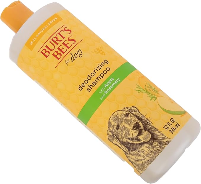 Burt's Bees for Pets Deodorizing Dog Shampoo with Apple and Rosemary, 6pk, 95% Natural Origin Formulas, Dog Deodorizing Shampoo - Gentle Dog Shampoo, Best Dog Shampoo for Smelly Dogs, 6pk, 32 oz