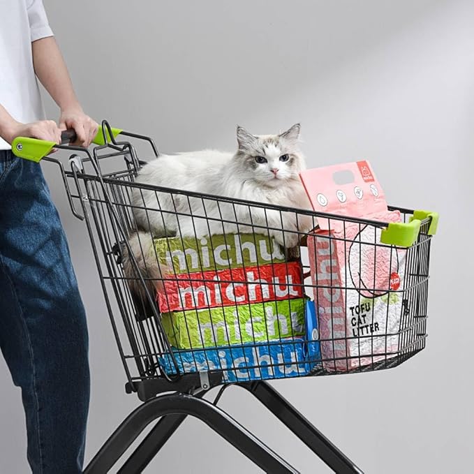 Michu Tofu Cat Litter Natural Clumping Tofu Cat Litter, Fast Clumping and Easily Scoop-able 5.5lb/88oz 5 Scents - Greentea, 6 Pack