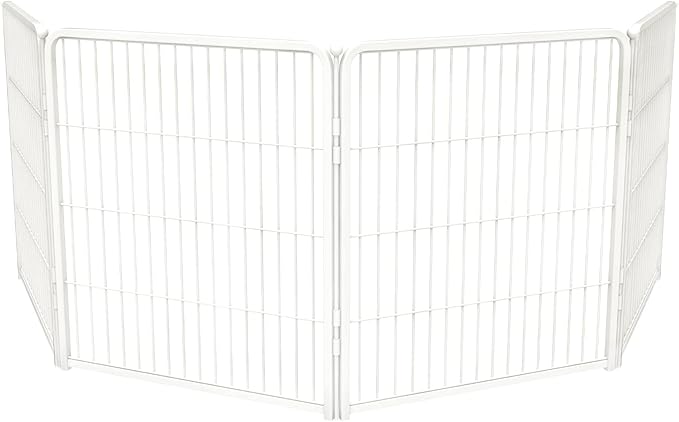 FXW Homeplus Unleashed Indoor Dog Playpen - Stress-Free and Safe Play, Heavy Duty 32 Inch 4 Panels Dog Pen for Small and Medium Dogs, White│Patented