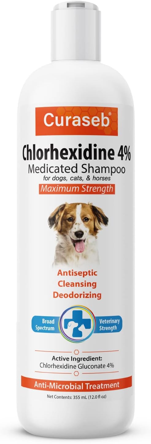 Curaseb Chlorhex 4% Shampoo for Dogs & Cats, Vet Strength Formula, 8oz