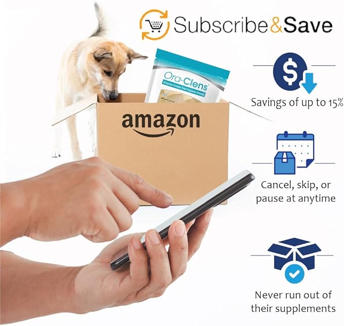 Oral Hygiene Chews for Medium Dogs-Enzymatic Dental Treats for Daily Oral Care, Cleans Teeth and Freshens Breath, Reduces Plaque, Bacteria and Tartar Build Up Without Brushing-30 Chews