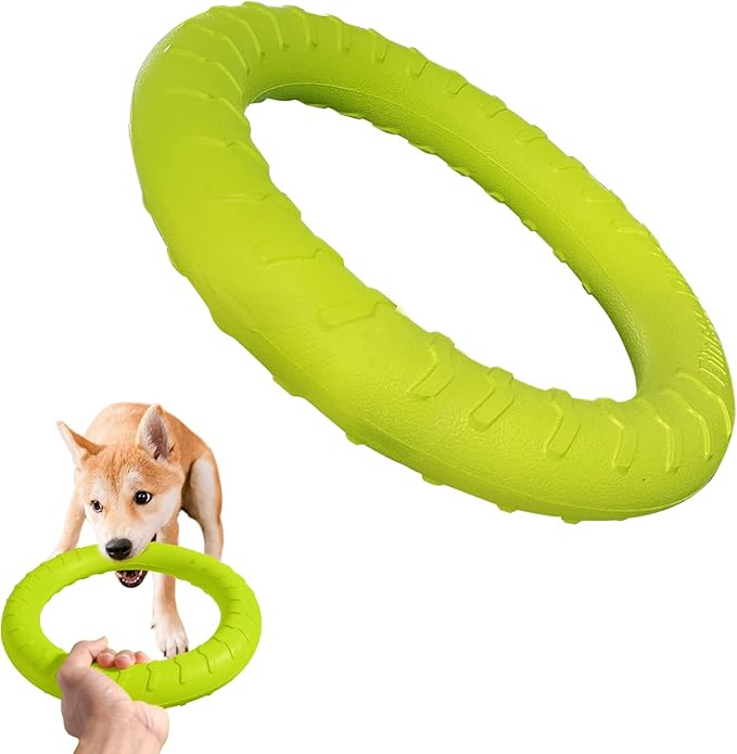 Large Dog Durable Indestructible Floating Flying Disc Ring Toys for Chewers,Pool Swimming,Throwing,Catching,Grabbing Pitch,Indoors,Outdoors Playing&Training