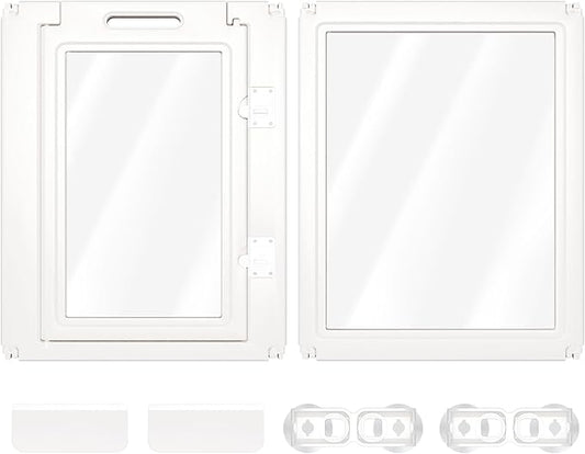 FXW AuraSpace Acrylic Indoor Dog Playpen for Medium Dogs, 35 inch, 2 Panels, Includes 1 Gate & 1 Panel, White
