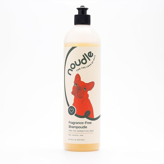Pets - Fragrance Free Shampoudle, 16oz, Moisturizing and Gentle Natural pet Shampoo with Aloe, Coconut, and Oatmeal