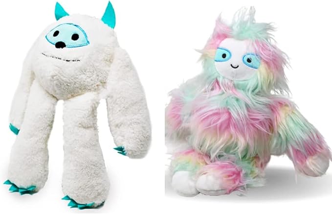 Flourish Pets 3 in 1 Multi-Layer Chew Toy for Active Dogs | Non-Toxic BPA Free Double Stitched Soft Fabric Exterior Dog Toys | Long-Lasting Dog Plush Toys - Large Yeti/Sloth 5"