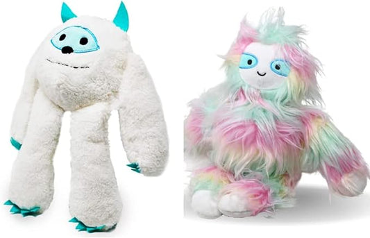 Flourish Pets 3 in 1 Multi-Layer Chew Toy for Active Dogs | Non-Toxic BPA Free Double Stitched Soft Fabric Exterior Dog Toys | Long-Lasting Dog Plush Toys - Small Yeti/Sloth 3.5"