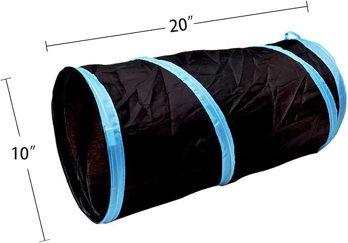 Cat Tunnel for Indoor Cats Interactive, Rabbit Tunnel Toys, Pet Toys Play Tunnels for Cats Kittens Rabbits Puppies Crinkle Collapsible Pop Up Black 20"