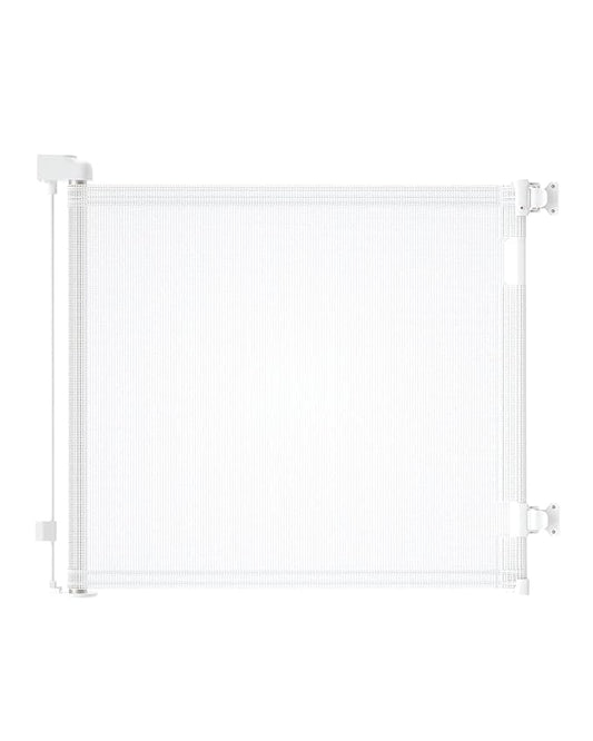 Retractable Baby Gate for Doorways and Stairs, Mesh Safety Gate for Pet, Indoor & Outdoor Use, One-Hand Operation, Easy Installation, 33.6" Tall, Expands to 71" Wide（White,33.6"x71"）