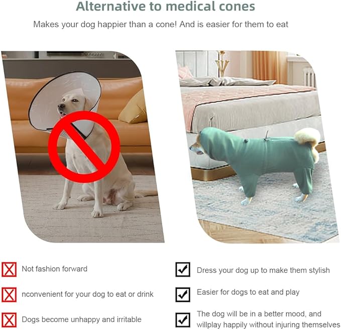 Dog Pajamas for Large Dogs,Extra Large Stretch, Suitable for Adult, Medium-Sized Dogs, Large Pet Jumpsuit Four-Legged Dog Clothes, Pet Clothing. (Green Color, 2XL)