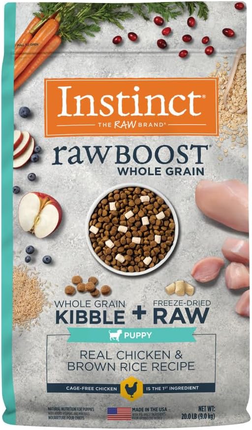 Instinct Raw Boost Puppy, Natural Dry Dog Food with Freeze Dried Pieces, High Protein, Whole Grain Recipe - Real Chicken & Brown Rice, 20 lb. Bag