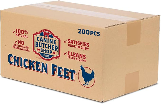 Chicken Feet Dog Treats, Raised & Made in USA (200-Pack), Dehydrated Chicken Feet, All Natural Dog Chews & Snacks