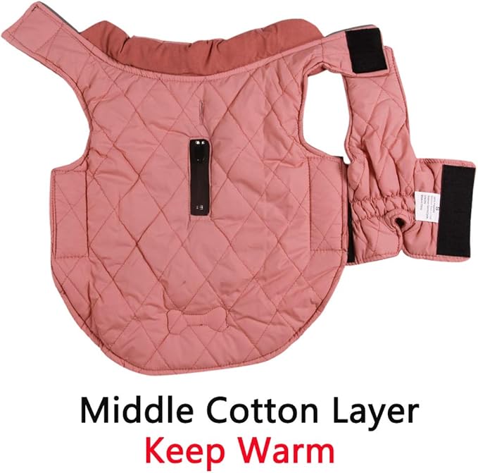 Reversible Dog Coats for Small Dogs Waterproof Warm Puppy Jacket for Cold Winter,Pink XS