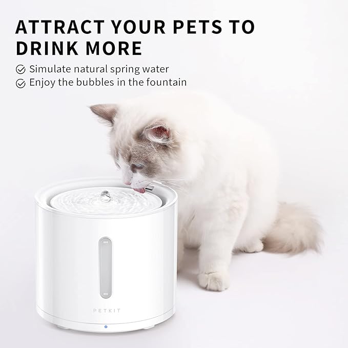PETKIT EVERSWEET Solo 2 Cat Water Fountain with Pump, Ultra Quiet 70oz/2L Pet Water Fountain for Cats and Dogs Inside, 3 Working Modes, Visualization Window, (App Control)
