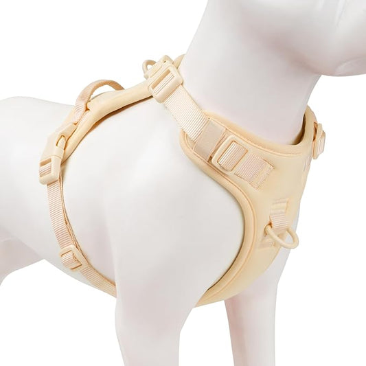 No Pull Dog Harness, Puppy Vest with Front Clip for Small Medium Large Sized Dog(Light Yellow,S)