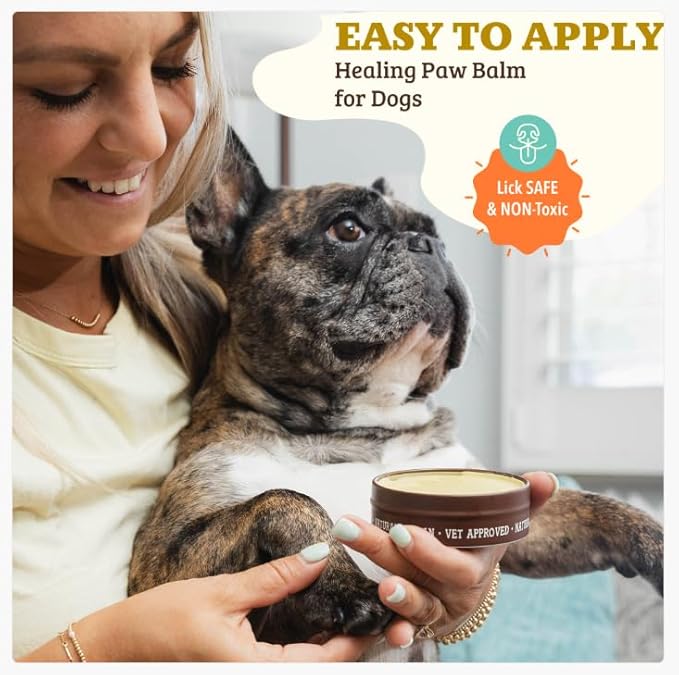 Natural Dog Company Paw Soother Balm & Wax 4 oz Tin – Restorative Paw Repair with Coconut Oil, Vitamin E & Calendula – Heals Dry, Cracked Paws, Lick-Safe, Extreme Weather Protection