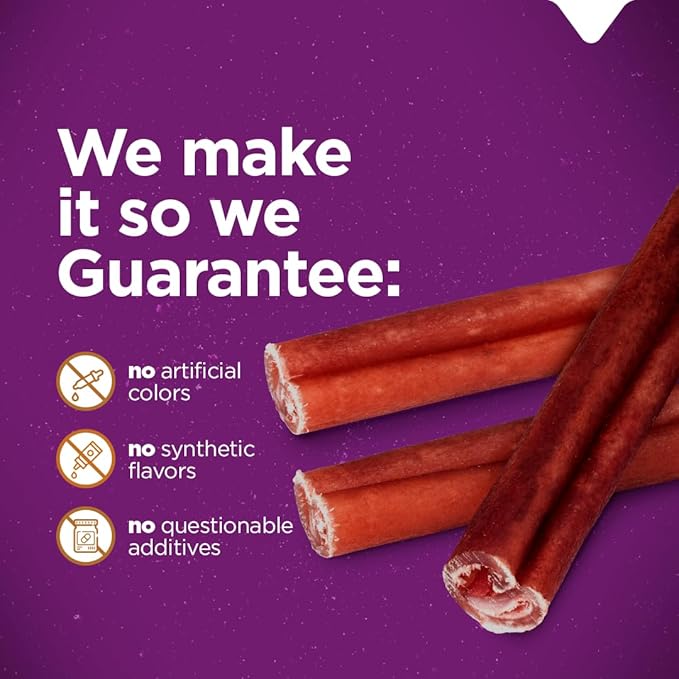 Natural Farm Odor-Free Super Collagen Dog Chews (12-Inch, 5-Pack) The First Ever Real Bull Sticks Alternative: 100% Natural Angus Hide Collagen Treats - More Protein, More Chew Time for All Dogs