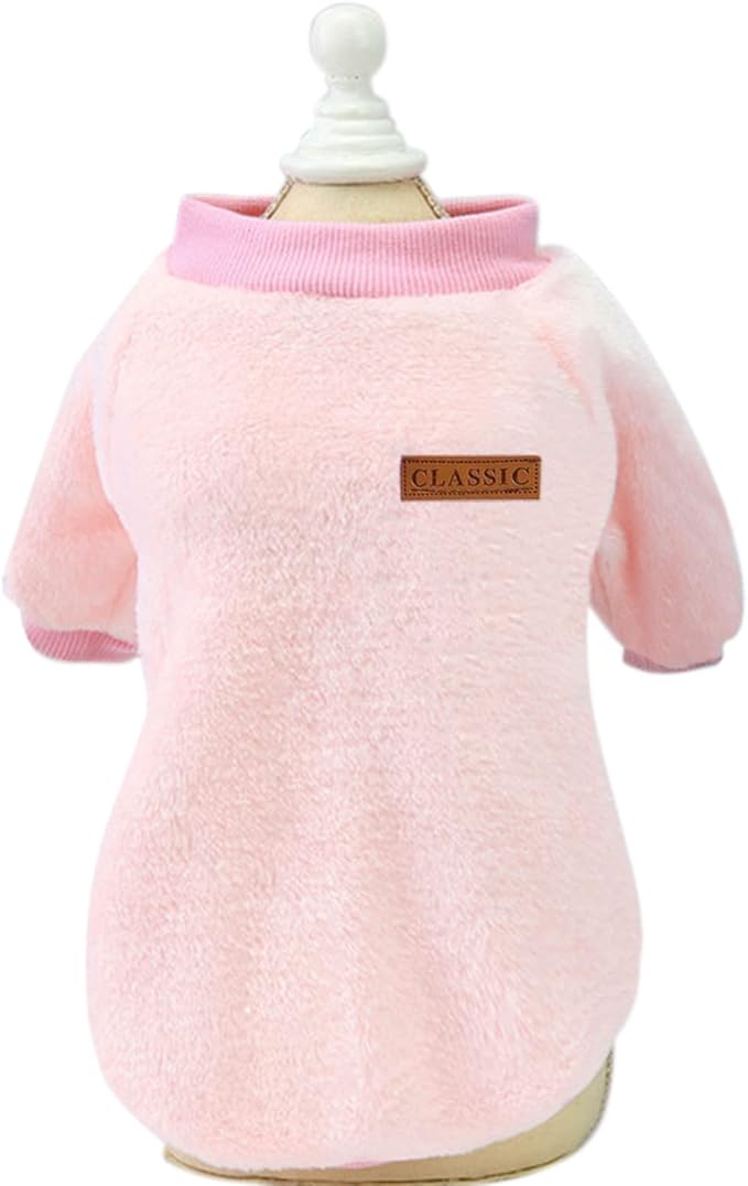 Jecikelon Pet Dog Clothes Dog Sweater Soft Thickening Warm Pup Dogs Shirt Winter Puppy Sweater for Dogs (Z01-Pink, X-Small)