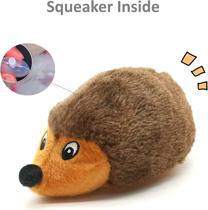 SUNKYPUP Hedgehogz Squeaky Dog Toy, Stuffed Plush Dog Toys for Small Medium Dogs (8 Inch (1 Pack))