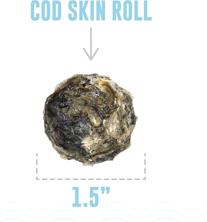 Icelandic+ Skin Rolls: Cod - 3oz Bag, Dog Treats, Pure Wild-Caught Air-Dried Fish, Single Ingredient Snacks, Pe Chews, Just The Fish Nothing Else