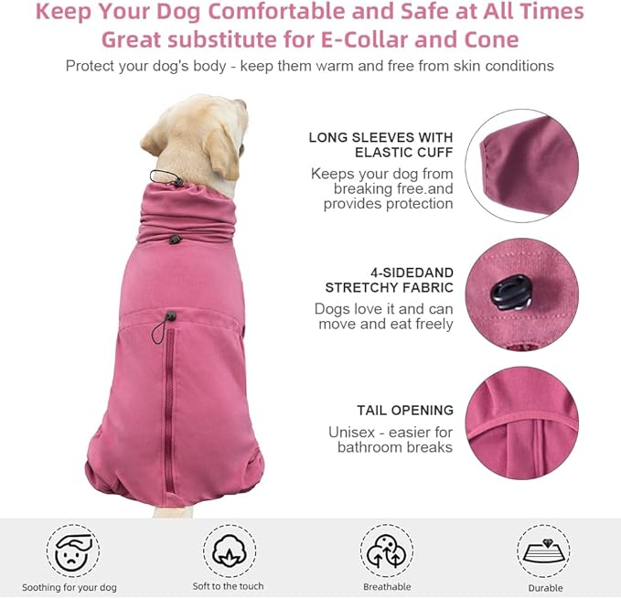 Dog Pajamas for Large Dogs,Extra Large Stretch, Suitable for Adult, Medium-Sized Dogs, Large Pet Jumpsuit Four-Legged Dog Clothes, Pet Clothing. (Red Color, 5XL)