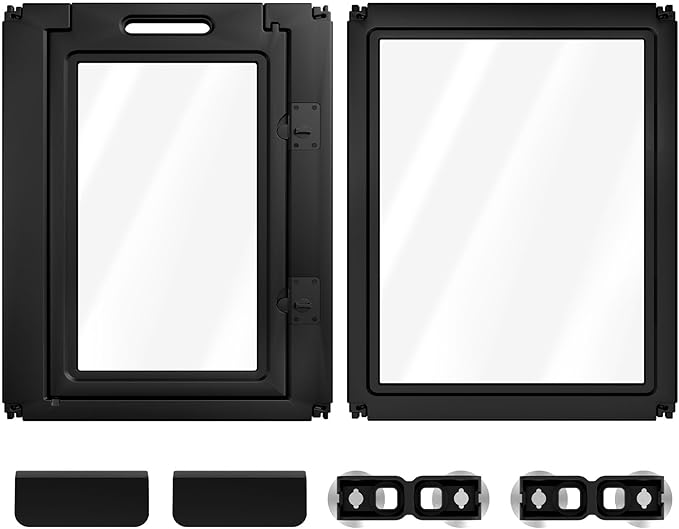 FXW AuraSpace Acrylic Indoor Dog Playpen for Medium Dogs, 35 inch, 2 Panels, Includes 1 Gate & 1 Panel, Black