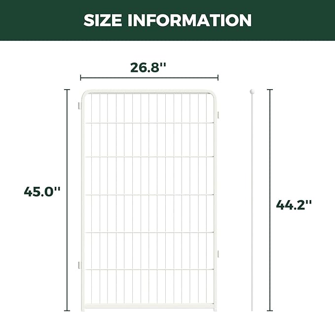 FXW Homeplus Unleashed Indoor Dog Playpen - Stress-Free and Safe Play, Heavy Duty 45 Inch 2 Panels Dog Pen for Large Dogs, White│Patented