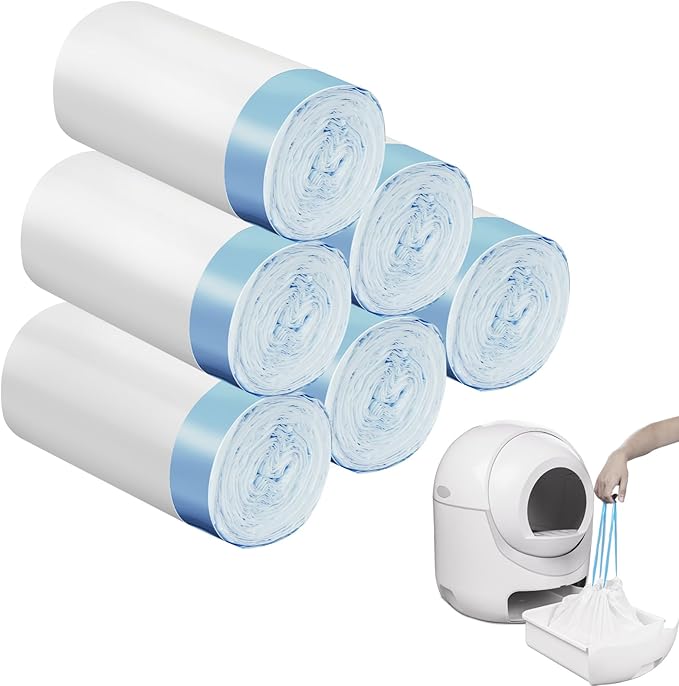 120 Count Extra Large Cat Litter Box Liners, Cat Litter Waste Receptacles Bags for Cleanpethome Self Cleaning Litter Box