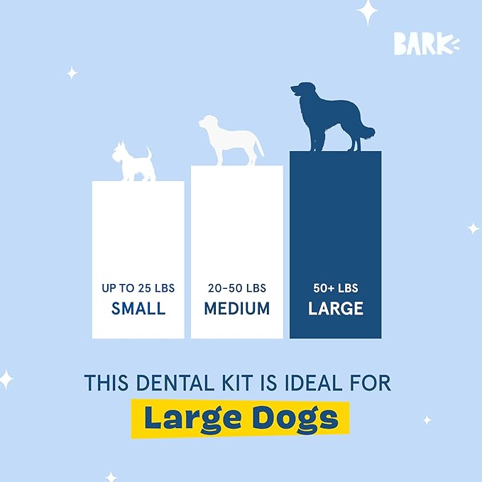 Barkbox Bright Durable Dog Dental Kit for Tough Chewers, 15 Chew Sticks & Toothpaste - Large Breeds
