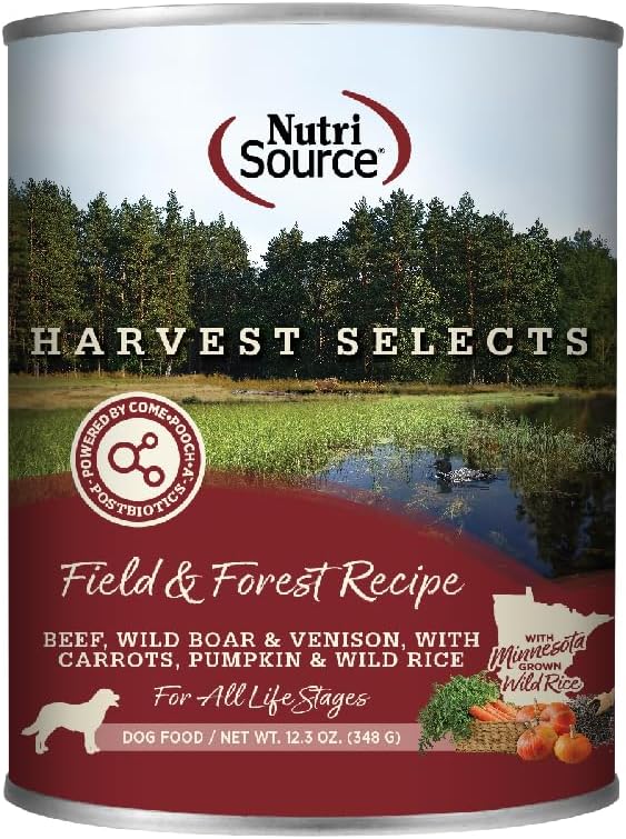 NutriSource Harvest Selects Field & Forest Dog Food, Premium Wet Dog Food, 12.3 Ounce (Pack of 12)