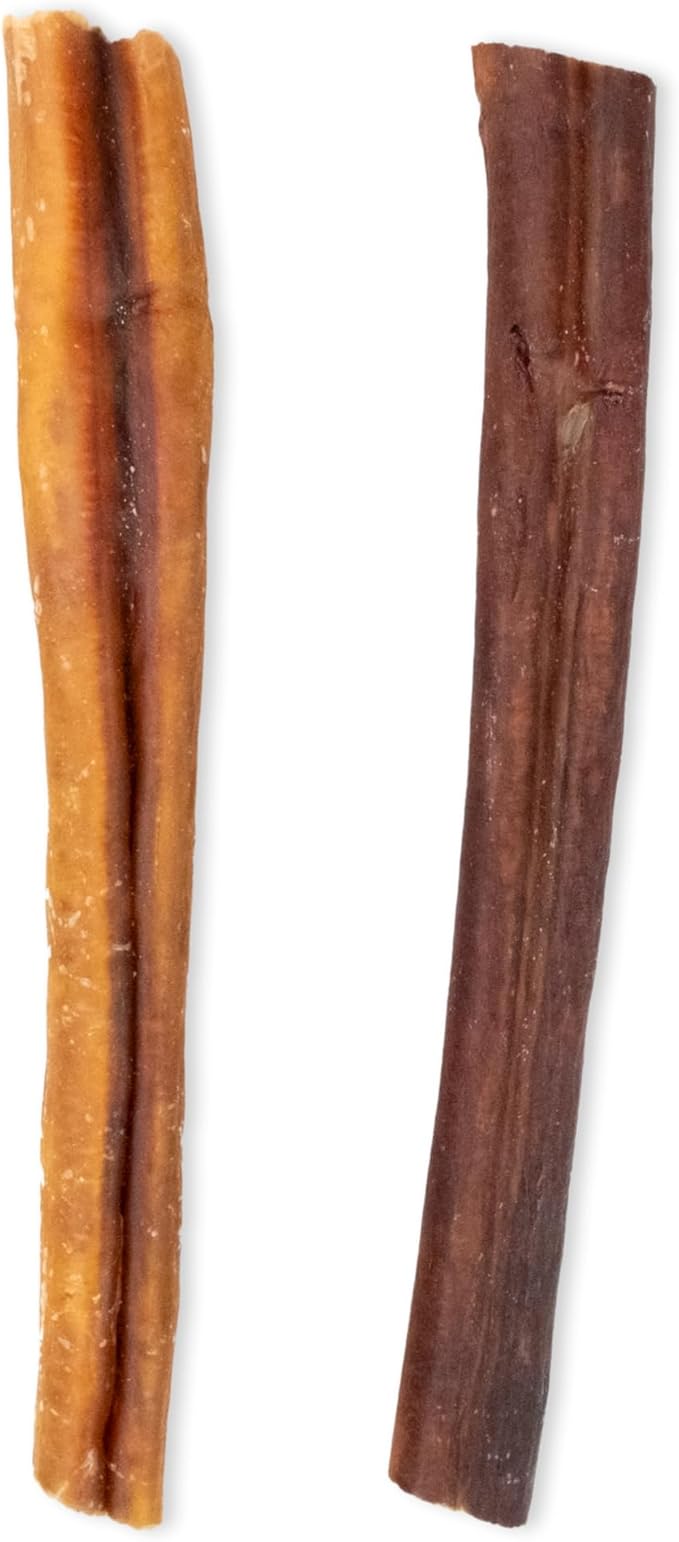 GigaBite Single Ingredient All Natural Free Range Bully Treats and Chews - Bully Sticks/Bladder Sticks/Beef Esophagus by Best Pet Supplies - Bully Sticks (Regular 6"), Pack of 20