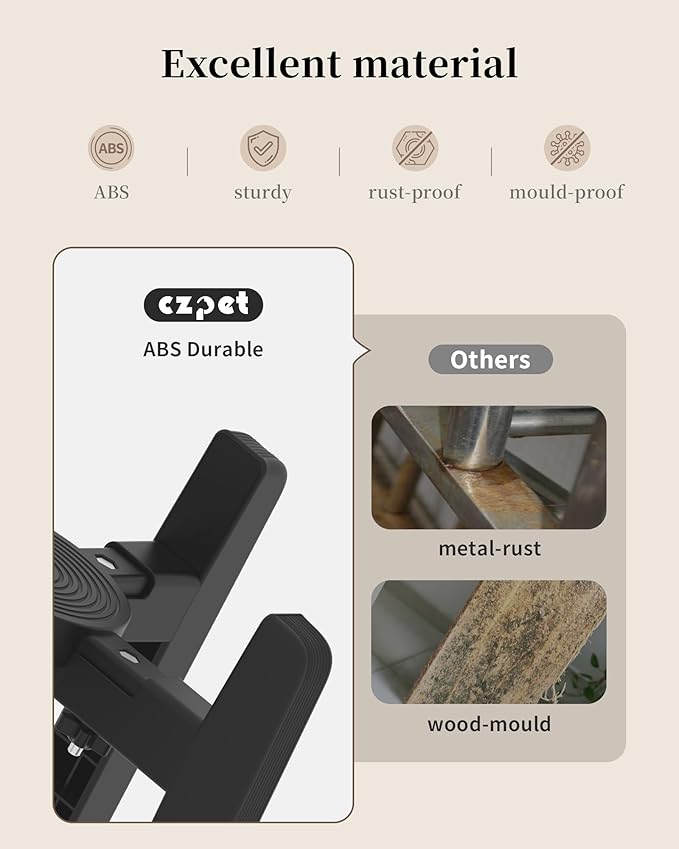 CZPET Dog Bowl Stand with Adjustable Height and Width [Stand Only], Elevated Pet Water & Food Feeder for Medium & Large Dogs, Stable and Anti-Slip Raied Bowl