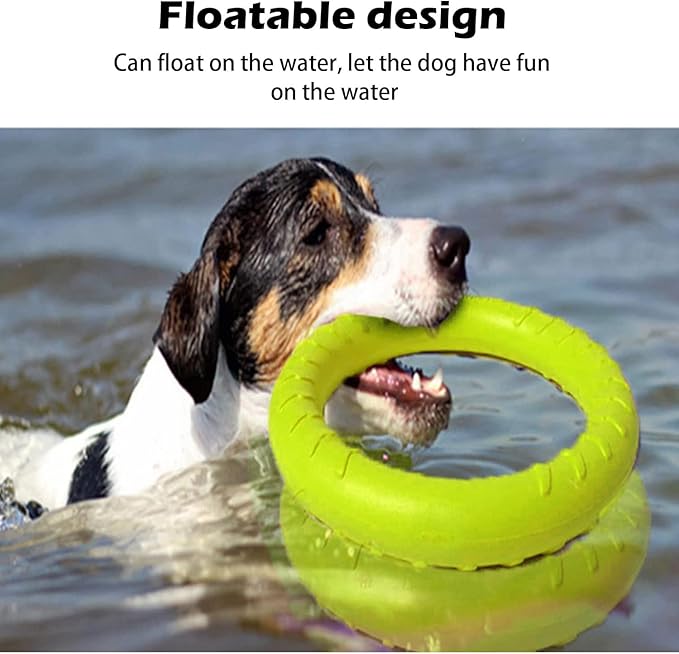 Large Dog Durable Indestructible Floating Flying Disc Ring Toys for Chewers,Pool Swimming,Throwing,Catching,Grabbing Pitch,Indoors,Outdoors Playing&Training