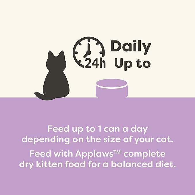 Applaws Natural Wet Kitten Food, Limited and Natural Ingredients, High Protein with No Artificial Additives, Tuna Fillet in Broth (6 x 2.47oz Cans)