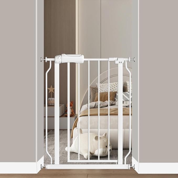 Fairy Baby Small Narrow Baby Gate for Doorways Stairs Hallway 25-27 Inch Wide, Pressure Mounted Walk Through Gates, Indoor Safety Child Gates for Kids or Pets