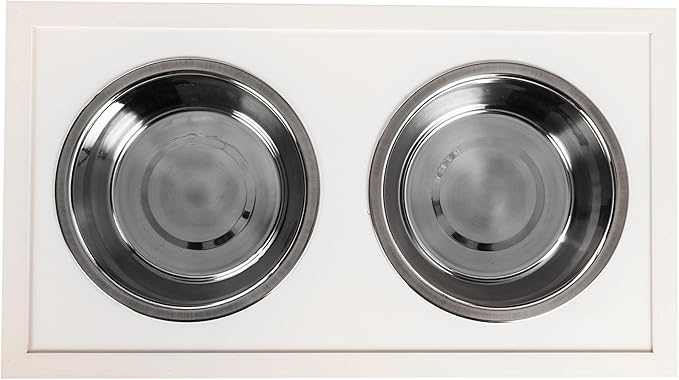 New Age Pet® ECOFLEX® Elevated Dog Feeder with 2 Stainless Steel Bowls and Sliding Lid Storage Bin