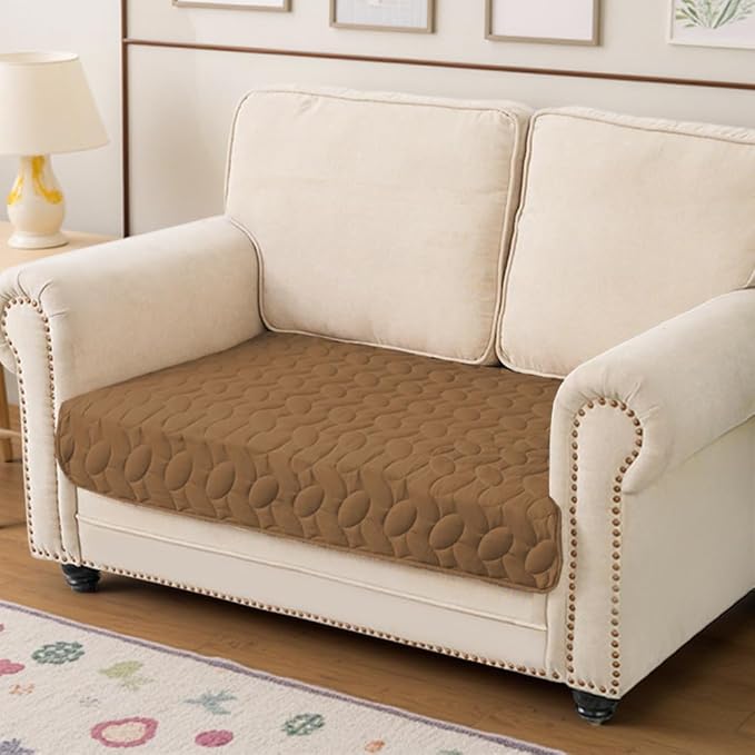 Ameritex Waterproof Pet Bed Cover Anti-Slip Dog Bed Blanket for Sofa and Furniture Waterproof New Pattern Design (Camel, 30x53 Inch (Pack of 1))