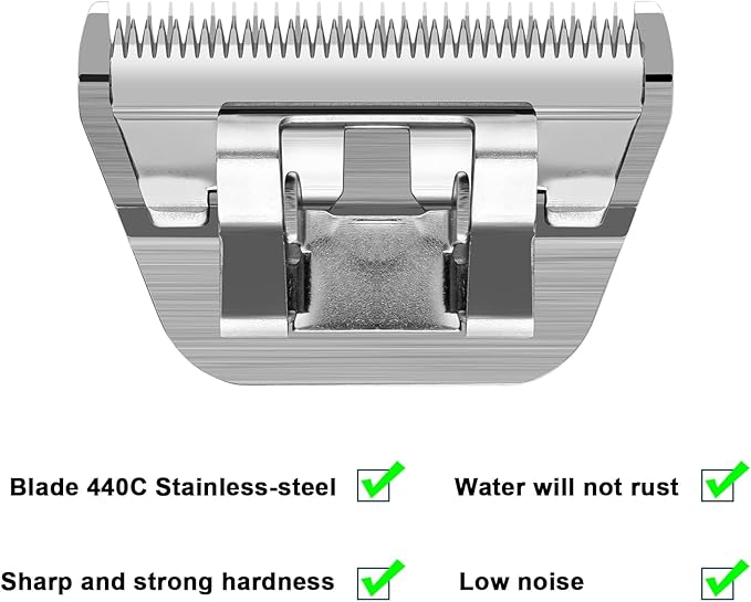 10W Detachable Dog Grooming Wide Blades,Compatible with Andis,Oster A5,Wahl KM10 Series Clippers,Cut Length 1/16”(1.5mm)