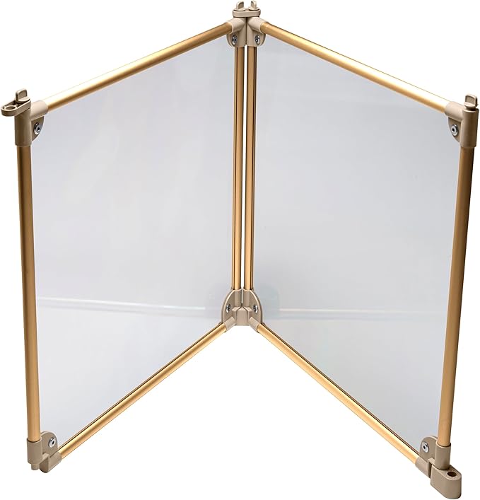 Front Row Foldable Dog Playpen – Durable and Portable Puppy Playpen for Exercise, Rest & Play – Clear Fence Panels with Aluminum Rods and Crate for Dogs and Other Small Pets (Gold, 2-Panel)